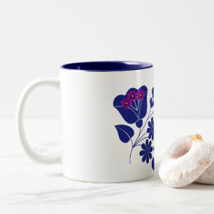  Cute Purple Flower Two-Tone Coffee Mug