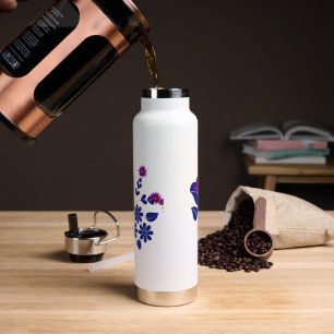 Cute Purple Flower Water Bottle