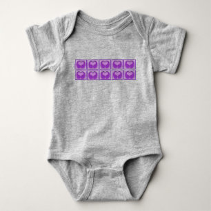 Cute Purple Framed Hearts Baby Shower Gift Bodysuit