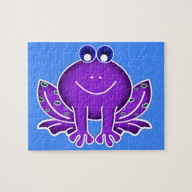 cute purple frog jigsaw puzzle (Horizontal)