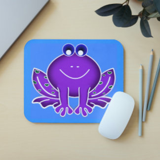 cute purple frog mouse pad