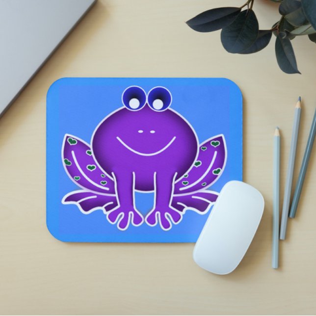 cute purple frog mouse pad (Creator Uploaded)