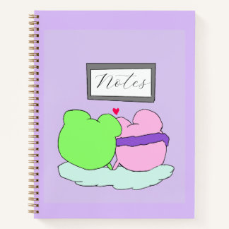 Cute purple frog notes notebook