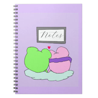 Cute purple frog notes notebook