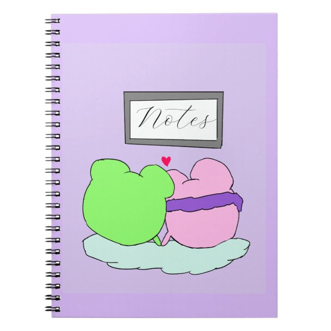 Cute purple frog notes notebook (Front)