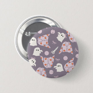 Cute Purple Ghost Cardigan Pattern 6 Cm Round Badge