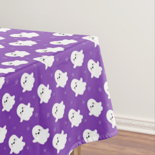 Cute Purple Ghost Pattern – Halloween Design Tablecloth