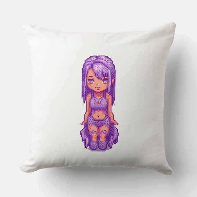 Cute purple girl  cushion (Front)