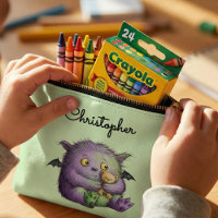 Cute Purple Green Fluffy Monster Buddy