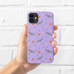 Cute Purple Halloween Bat Pattern Phone Case