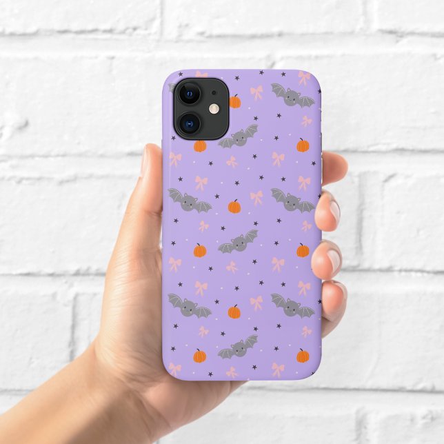 Cute Purple Halloween Bat Pattern Phone Case (Creator Uploaded)