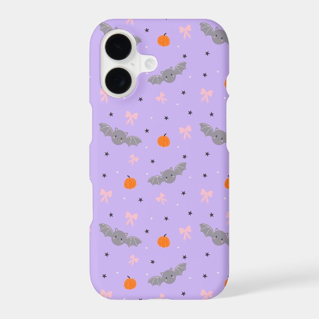 Cute Purple Halloween Bat Pattern Phone Case (Back)
