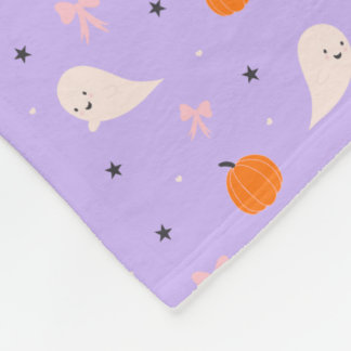 Cute Purple Halloween Ghost Pattern Blanket