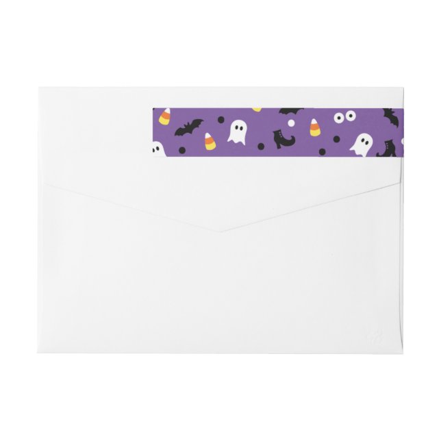 Cute Purple Halloween Return Address Labels (Back)