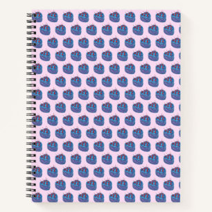 Cute Purple Heart Cake Pattern Notebook