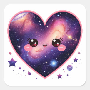 Cute Purple Heart For Sweet Gift Ideas Square Sticker