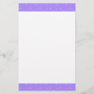 Cute Purple Hearts Pattern Stationery