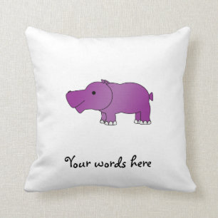 Cute purple hippo cushion