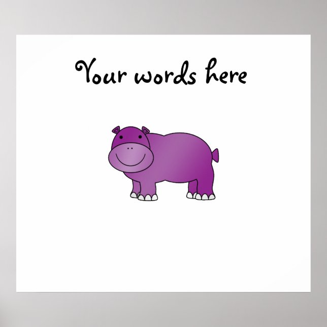 Cute purple hippo poster (Front)
