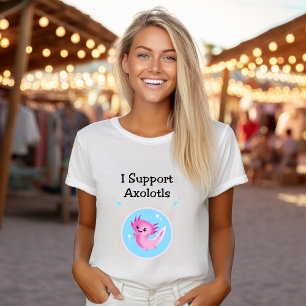 Cute Purple I Support Axolotls Light-Colour T-Shirt