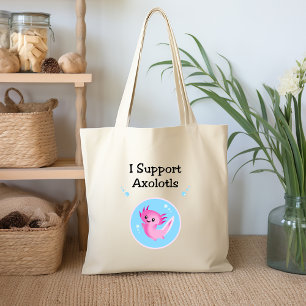 Cute Purple I Support Axolotls Light-Colour Tote Bag