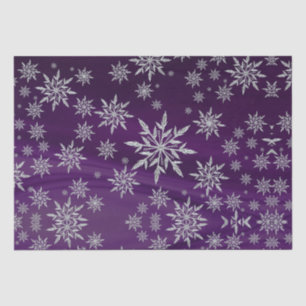 Cute Purple Ice Crystal Snowflakes Christmas Tissue Paper