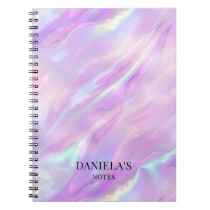 Cute Purple Iridescent Marble Cool Girly Custom Notebook