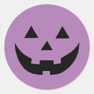Cute purple jack o lantern face Epilepsy Awareness Classic Round Sticker