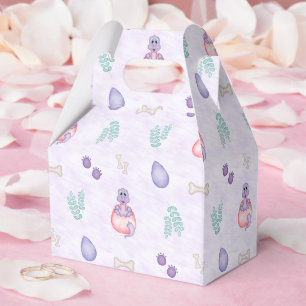 Cute Purple Kids Dino Birthday Dinosaur Favour Box
