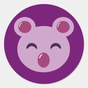 Cute Purple Koala Bear Classic Round Sticker