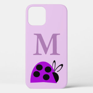 Cute Purple Ladybug Personalised iPhone 12 Case