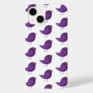 Cute Purple Little Bird Illustration Case-Mate iPhone 14 Case