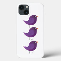 Cute Purple Little Bird Illustration