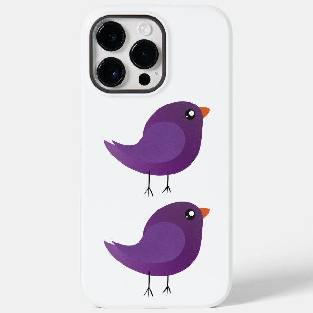 Cute Purple Little Bird Illustration Case-Mate iPhone Case (Back)