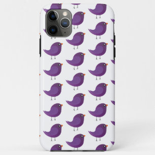 Cute Purple Little Bird Illustration iPhone 11 Pro Max Case