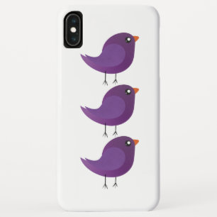 Cute Purple Little Bird Illustration iPhone XS Max Case