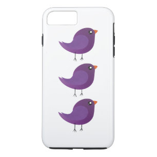 Cute Purple Little Bird Illustration iPhone 8 Plus/7 Plus Case
