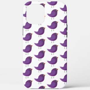 Cute Purple Little Bird Illustration iPhone 12 Pro Max Case