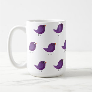 Cute Purple Little Bird Illustration Coffee Mug