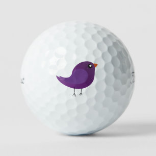 Cute Purple Little Bird Illustration Golf Balls