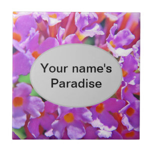 Cute Purple Little Flowers Ceramic Tile