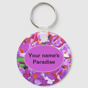 Cute Purple Little Flowers Key Ring