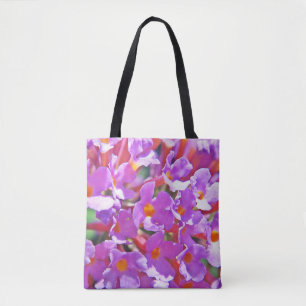 Cute Purple Little Flowers Scented Jar Candle Tote Bag