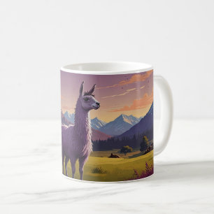 cute purple llama  coffee mug