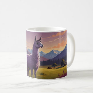cute purple llama coffee mug