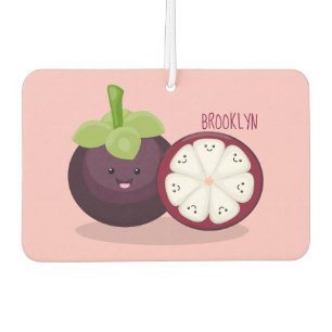 Cute purple mangosteen cartoon illustration  car air freshener