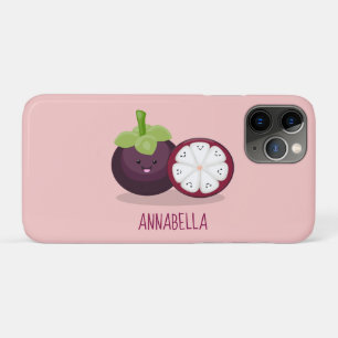 Cute purple mangosteen cartoon illustration iPhone 11 pro case