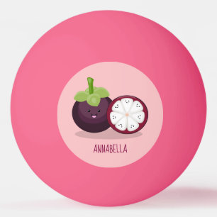 Cute purple mangosteen cartoon illustration ping pong ball