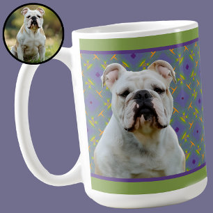 Cute Purple Modern Photo Gift for Puppy Dog Mom Coffee Mug