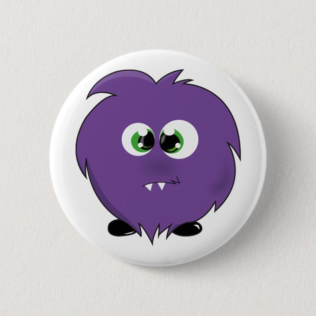 Cute Purple Monster 6 Cm Round Badge (Front)